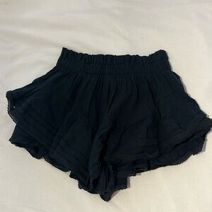 Aerie Black Ruffle Skort